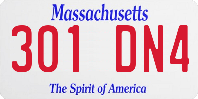 MA license plate 301DN4