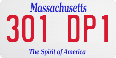 MA license plate 301DP1