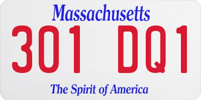 MA license plate 301DQ1
