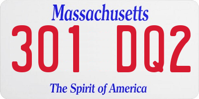 MA license plate 301DQ2