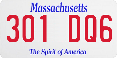MA license plate 301DQ6