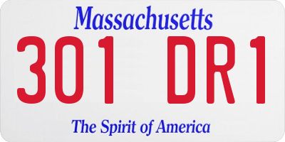 MA license plate 301DR1