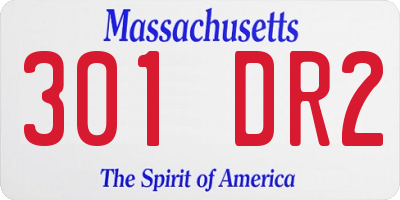 MA license plate 301DR2
