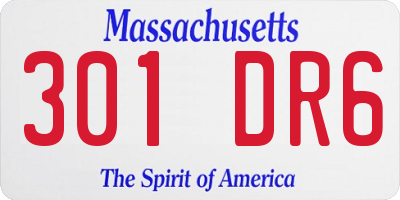 MA license plate 301DR6