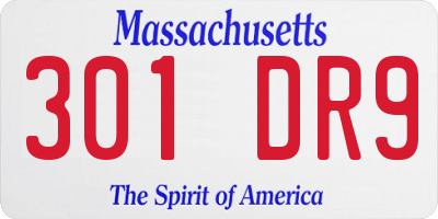 MA license plate 301DR9
