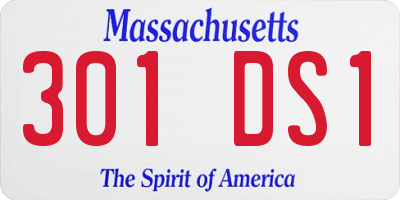 MA license plate 301DS1