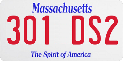 MA license plate 301DS2