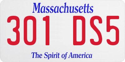 MA license plate 301DS5