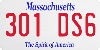 MA license plate 301DS6