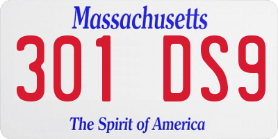 MA license plate 301DS9