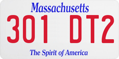 MA license plate 301DT2