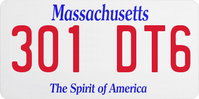 MA license plate 301DT6