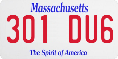 MA license plate 301DU6