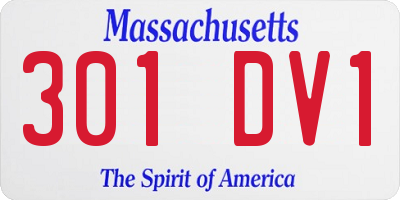 MA license plate 301DV1