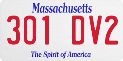 MA license plate 301DV2