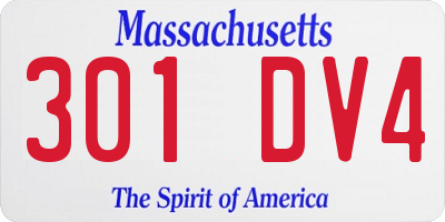 MA license plate 301DV4