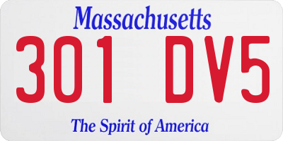 MA license plate 301DV5