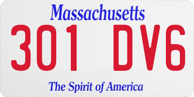 MA license plate 301DV6
