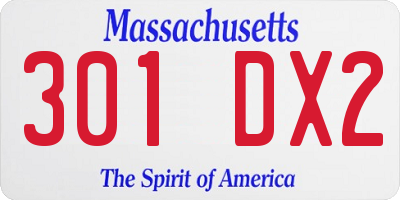 MA license plate 301DX2