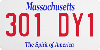 MA license plate 301DY1