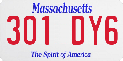 MA license plate 301DY6