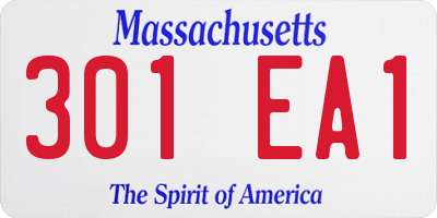 MA license plate 301EA1