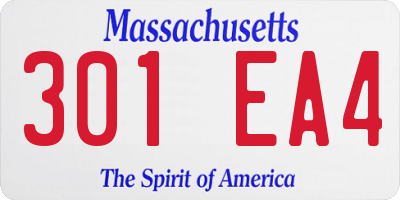 MA license plate 301EA4