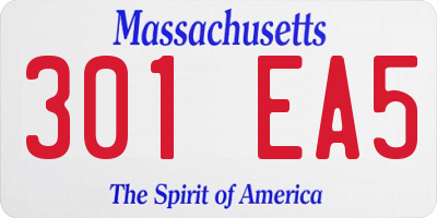 MA license plate 301EA5