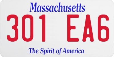 MA license plate 301EA6