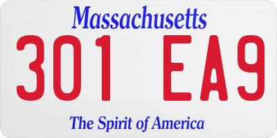 MA license plate 301EA9