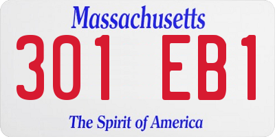MA license plate 301EB1