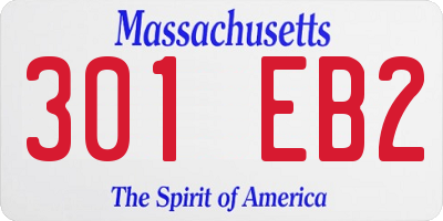 MA license plate 301EB2