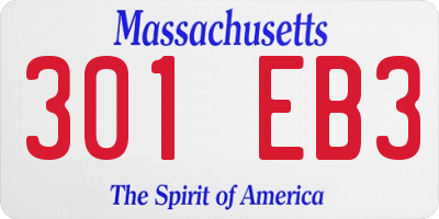 MA license plate 301EB3
