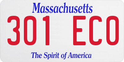 MA license plate 301EC0