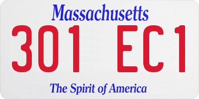 MA license plate 301EC1