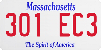 MA license plate 301EC3