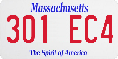MA license plate 301EC4