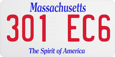 MA license plate 301EC6
