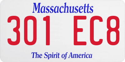 MA license plate 301EC8