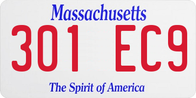 MA license plate 301EC9