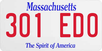 MA license plate 301ED0
