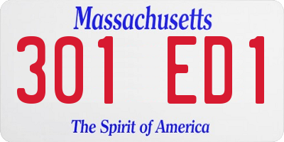 MA license plate 301ED1