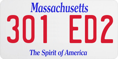MA license plate 301ED2