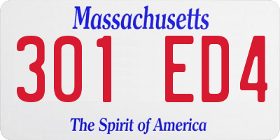 MA license plate 301ED4