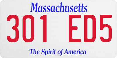 MA license plate 301ED5