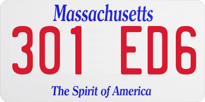 MA license plate 301ED6