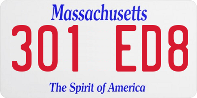 MA license plate 301ED8