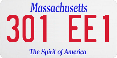 MA license plate 301EE1