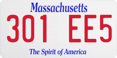 MA license plate 301EE5