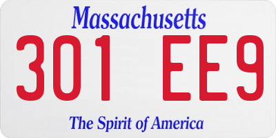 MA license plate 301EE9